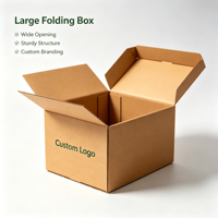Boîte d'expédition en papier kraft grand format sur mesure, acceptant les commandes d'échantillons, logo imprimé, boîte recyclable pour l'emballage des produits