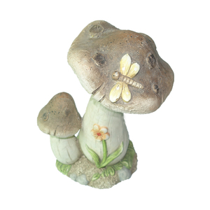 Libélula de seta de resina con efecto de cemento blanco para jardín, para exteriores, decoración de jardín con flores - Product Image 1