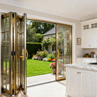 Porte pliante pliable sur mesure conception de profilé en aluminium moderne pour les applications de villa de luxe