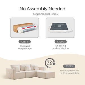 Sofá Seccional Modular en Forma de L, Envasado al Vacío, Sofá Convertible con Portavasos, Esponja de Alta Resiliencia para Sala de Estar - Product Image 6