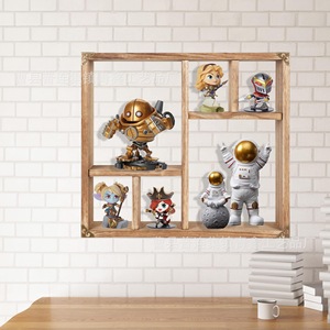 Wooden Multi Layer <b>Wall</b> Mounted Display Rack 4 Layers For <b>Desk</b> Storage And Decoration - Product Image 1