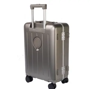 2024 nuevo estilo frontal abierto equipaje marco de aluminio portavasos carga USB PC maleta a un precio bajo ligero