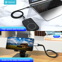 Kabel USB-C ke USB-C Multifungsi PD 100W 1m Transmisi Kecepatan Tinggi Berbahan Aluminium Alloy dengan Jalinan Kawat untuk IOS CA-07 (Laris Terjual)