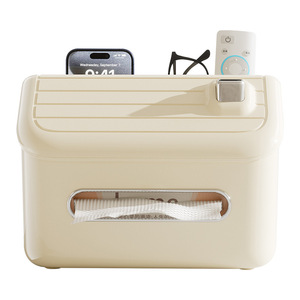 Tissue Box Large Waterproof Plastic <b>Desktop</b> Multifunctional For Living Room Bathroom With Storage Compartment - Product Image 1