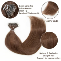 Extensiones de Cabello Humano Virgen Ruso Súper Doble Trama con Punta Nano, Pre-adheridas con Cinta Plana, Extensiones de Uñas con Punta en U/I de Alta Calidad