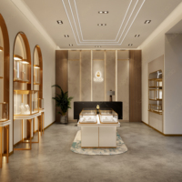 Vitrine de présentation de bijoux de luxe haut de gamme, montage mural, boutique de bijoux, pour la présentation de bijoux, design d'intérieur