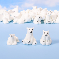 Artisanat en résine rétro, style héritage, peint à la main, motif ours polaire artistique, pour la création de globe à neige DIY et de paysages d'hiver miniatures