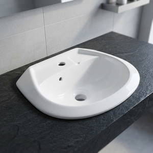 Nuevo lavabo redondo blanco de lujo para baño, lavabo ovalado de columna, estilo simple, molde de lavabo de cerámica. - Product Image 1