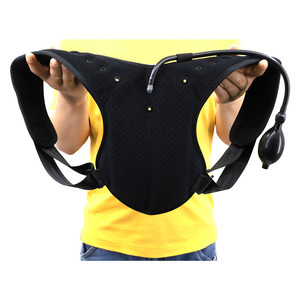 Ceinture de correction de posture gonflable noire réglable pour étudiants et adultes – Dispositif de redressement du dos et de correction de la colonne vertébrale - Product Image 1