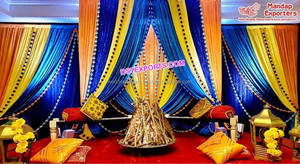 Muslim Sangeet Night Stage <b>Decoration</b> Muslim Walima <b>Mehndi</b> Stage With <b>Decoration</b> Props Stylish <b>Mehndi</b> Stage With Paisley Decor - Product Image 3