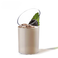 Tasse à mousse diagonale droite transparente jetable épaissie en plastique dur de qualité alimentaire tasse à gelée de pouding tasses à crème glacée