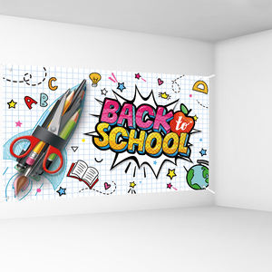 Maternelle retour à l'école toile <span class=keywords><strong>de</strong></span> <span class=keywords><strong>fond</strong></span> bannière venir premier jour <span class=keywords><strong>de</strong></span> l'école photographie <span class=keywords><strong>fond</strong></span> enfants classe fête décor fournitures - Product Image 5