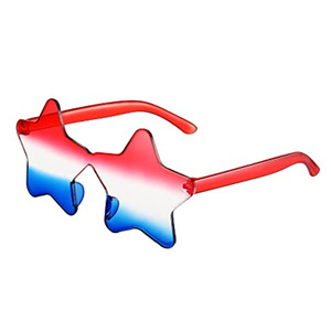 Heart shaped star shaped novelty sunglasses American flag design <b>funny</b> shades Red white blue gradient lens party <b>glasses</b> - Product Image 1