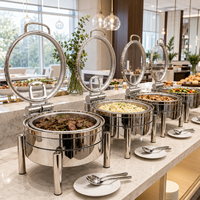 XINGPAI prix d'usine nouveau design élégant argent réchaud hôtel restauration acier inoxydable chauffe-plats buffet réchaud