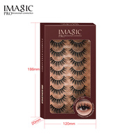 IMAGIC Vente en gros de cils artificiels 3D faits à la main de qualité supérieure, 8 paires, cils longs et recourbés naturels pour le maquillage quotidien