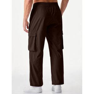 FOXA Mens Casual <b>Cargo</b> <b>Pants</b> <b>Stretch</b> Elastic Waist Drawstring Loose Fit Breathable Multiple Pockets Men's <b>Pants</b> - Product Image 2