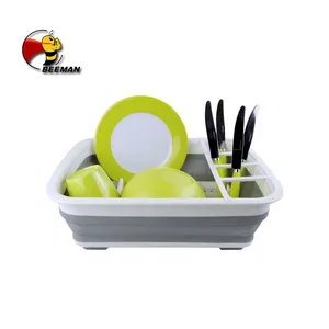 Beeman Hot Foldable Collapsible Kitchen Washing Dish Drying Drainer Basket Strainer Rack