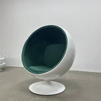 Fauteuil Pod en Fibre de Verre Confortable de Style Nordique en Forme de Globe Rond pour Salon