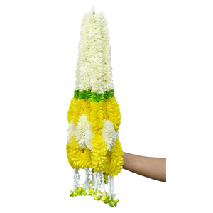 Artificial Flower Mala <b>White</b> Yellow <b>Hanging</b> Garland for Wedding Decoration Temple Pooja Festival Floral Decor Traditional Flower - Product Image 3