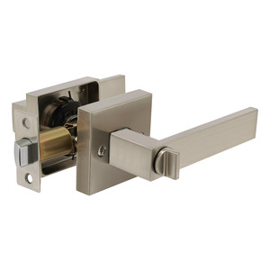 Lot de 6 poignées de porte en nickel brossé, en alliage de zinc, robustes, pour entrée, intimité, <span class=keywords><strong>passage</strong></span>, intérieur, avec serrure pour chambre et salle de bain - Product Image 5