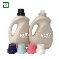 Bouteilles de détergent liquide en plastique PET vides personnalisées de 2L 3L avec couvercle finition mate sérigraphie pour logo