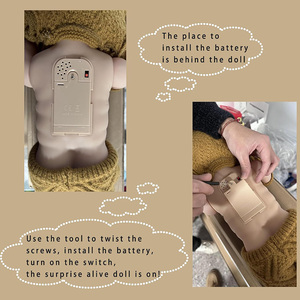 Muñecas Bebé Reborn de 17 Pulgadas, Hechas a Mano, Realistas, Cuerpo Completo Suave, Pueden Rostrear, Llorar y Gritar, Lindas, Recién Nacidas, Durmiendo, Baratas de Fábrica - Product Image 4