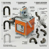 Machine de finition de tubes courbés de précision pour l'ébavurage, l'élimination des scories, le tréfilage et le polissage miroir des tuyaux courbés en acier inoxydable