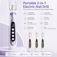 Kit de perceuse à ongles électrique rechargeable avec lampe UV, portable, sans fil, 10 vitesses, lime à ongles électrique pour la maison, le salon, kit pour débutants