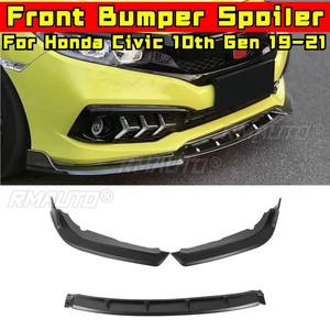 <b>For</b> Honda Civic 10th Gen 19-21 <b>Car</b> Front Bumper Lip Splitter <b>Diffuser</b> Spoiler Body Kit Gloss Black Bumper Lip Modification Part - Product Image 3