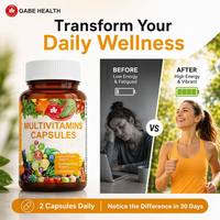 Complément Alimentaire Multivitaminé OEM en Capsules pour Hommes et Femmes – Vitamines et Minéraux Complets pour le Soutien Immunitaire, l'Énergie et la Santé Osseuse