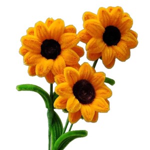 Bouquet de tournesols en bâtonnets torsadés, produit fini, fabriqué avec des bâtonnets torsadés, cadeau pour amis, camarades de classe, fête des enseignants - Product Image 5