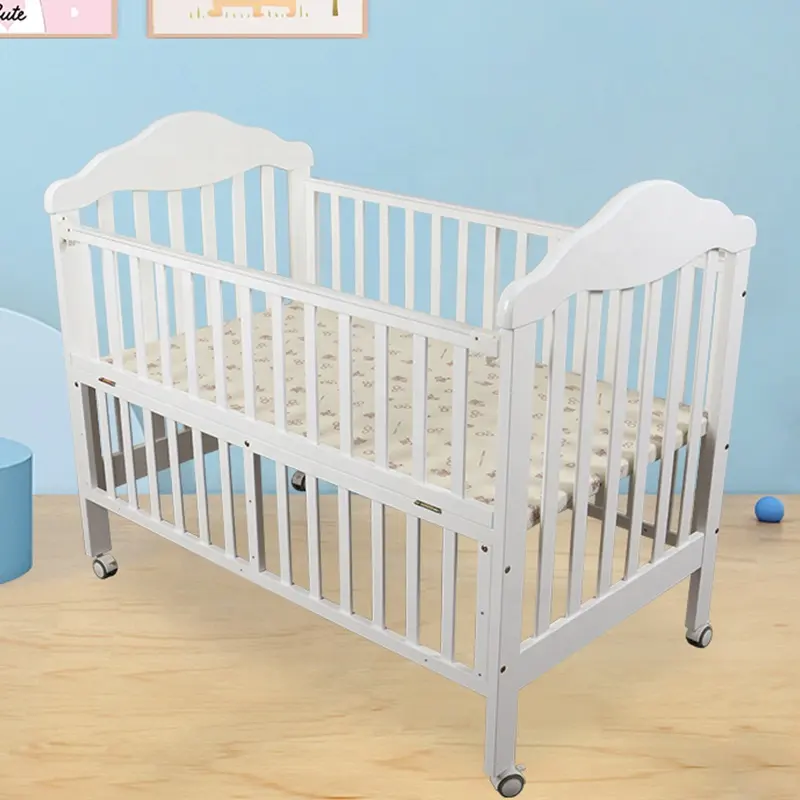 4 in 1 çok fonksiyonlu furnibaby bebek beşik ahşap çocuk beşikler basit cribs/doğal bebek beşikleri/bebekler için ahşap beşikler