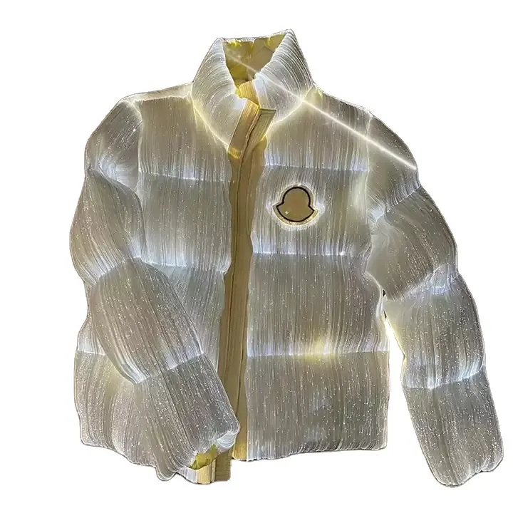 2022 Winter New Luminous Flash Sanskrit Down Jacket Jacket Men And Women With The Same Fiber Optic Puffer Jacket