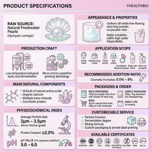 Polvo de Perla Microfinado Fermentado de Alta Pureza, Rico en Aminoácidos Naturales, Materia Prima Cosmética para Productos de Cuidado Facial - Product Image 3
