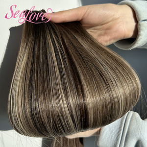 Extensioni per <span class=keywords><strong>Capelli</strong></span> Russi di Alta Qualità a Doppia Trama, Genius Weft, <span class=keywords><strong>Veri</strong></span> <span class=keywords><strong>Capelli</strong></span> Vergini Remy, Sottili e Invisibili - Product Image 1