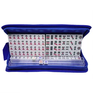 Mahjong personalizado chinês, singapura malásia, japonês, mini conjunto de viagem com bolsa de pano