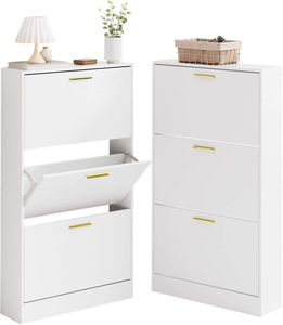 Ingresso Moderno con Scarpiera Nascosta Ultra Sottile e Stretta, Contenitori Indipendenti con Espositore Superiore, Armadietti <span class=keywords><strong>in</strong></span> <span class=keywords><strong>Legno</strong></span> - Product Image 2