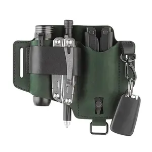 Bagsplaza Echt Lederen Riem Taille Schede Multitool Schede Zak Organizer Opbergriem Heuptas Voor Buitenshuis