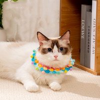 Collier de chat d'Halloween de bavoir de fleur mignon fait à la main, accessoire de cou réglable-bavoir cartoon et à la mode