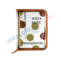 Vinyle en plastique transparent personnalisé A5A6 classeur budgétaire à fermeture éclair étui à anneaux de couleur transparente pour planificateur organisateur de cahier