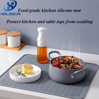 Tapis d'égouttage de table de séchage de fruits en silicone extra large, antidérapant et flexible, sans danger pour les aliments, pour les tapis et les tampons de cuisine