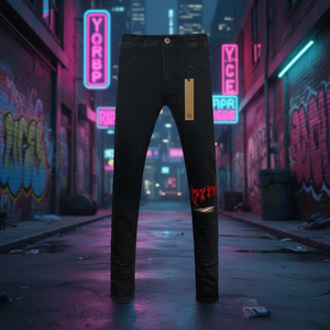 Pantalones Vaqueros de Lujo Estilo Hip Hop para Hombre, Pantalones de Mezclilla Apilados Y2K, Desgastados, de Alta Calidad, Marca de Diseñador Ksubises - Product Image 2