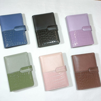 Carnet de budget A6 personnalisé en cuir PU imprimé crocodile avec fermeture éclair et couverture à anneaux pour espèces – Vente en gros