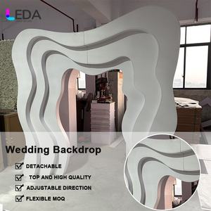 LEDA suministros de boda únicos blanco ondulado Muti capas telón de fondo Anch decoración de boda para eventos de boda - Product Image 2