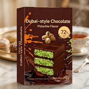 <span class=keywords><strong>Chocolat</strong></span> au pistache saveur Dubaï 72% <span class=keywords><strong>cacao</strong></span>, légèrement amer et équilibré, aux noix éclatantes et croustillantes - Product Image 6