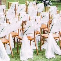 Voile de chaise en organza transparent pour décoration de mariage, drapé de plafond en tulle blanc pour chaise Chiavari
