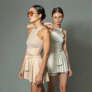 Falda de Tenis de Nailon de Secado Rápido para Mujer con Logotipo Personalizado, Vestido de Golf con Vendaje, Ropa de Fitness, Body Deportivo, Mono de Yoga para Mujer - Product Image 1