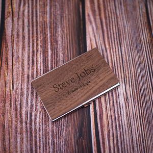 Custom Logo Wooden Business Card Holder Wedding Ring Gift Packaging Display Set Wood Crafts Wooden Boxes Wall Signs Wall Sign