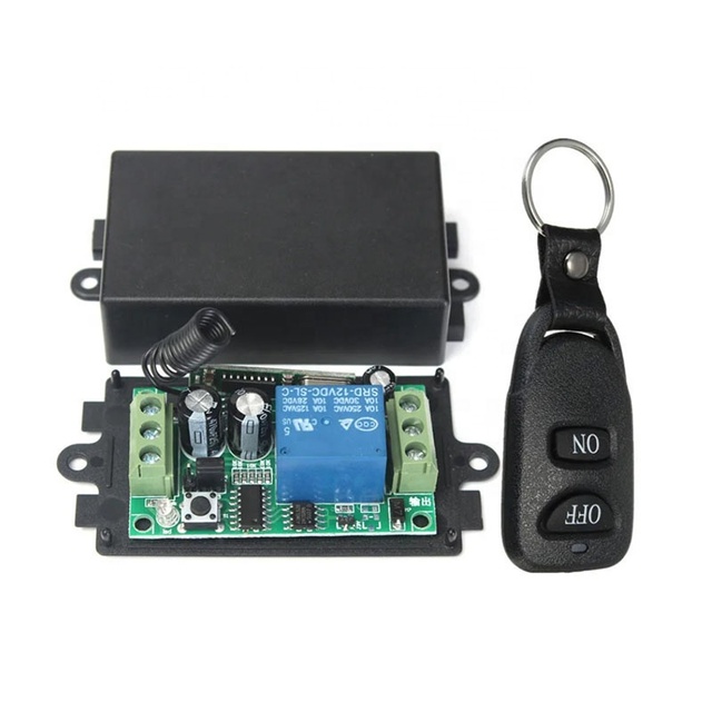 DC 12V 10A 1 Channel Wireless RF Remote Control Switch Transmitter Receiver Relay 2 Buttons Waterproof Remote 315MHz 433MHz