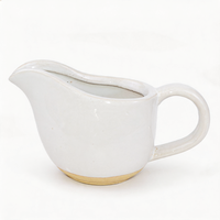 Mini-pichet à sauce en céramique blanche personnalisé en gros avec poignée, crémier à lait en porcelaine pour restaurant, hôtel, café